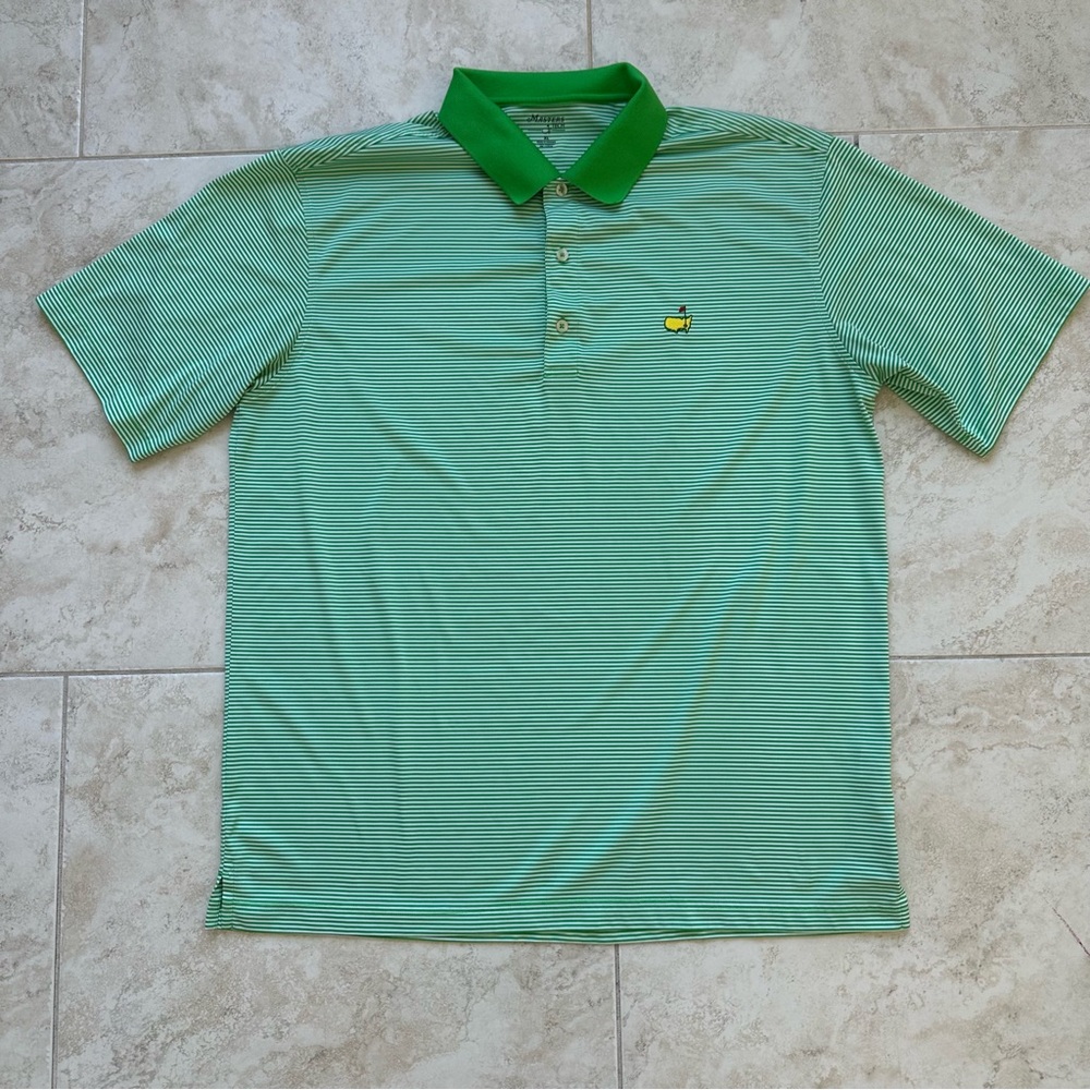 MASTERS TECH Striped Polo Short Sleeve Golf Shirt XL - Picture 2 of 6